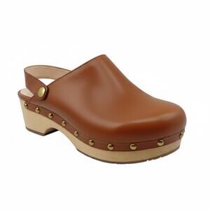 J. Crew Leather Convertible Clogs Brown Slip-On/Backstrap Shoes Women’s Size 8.5